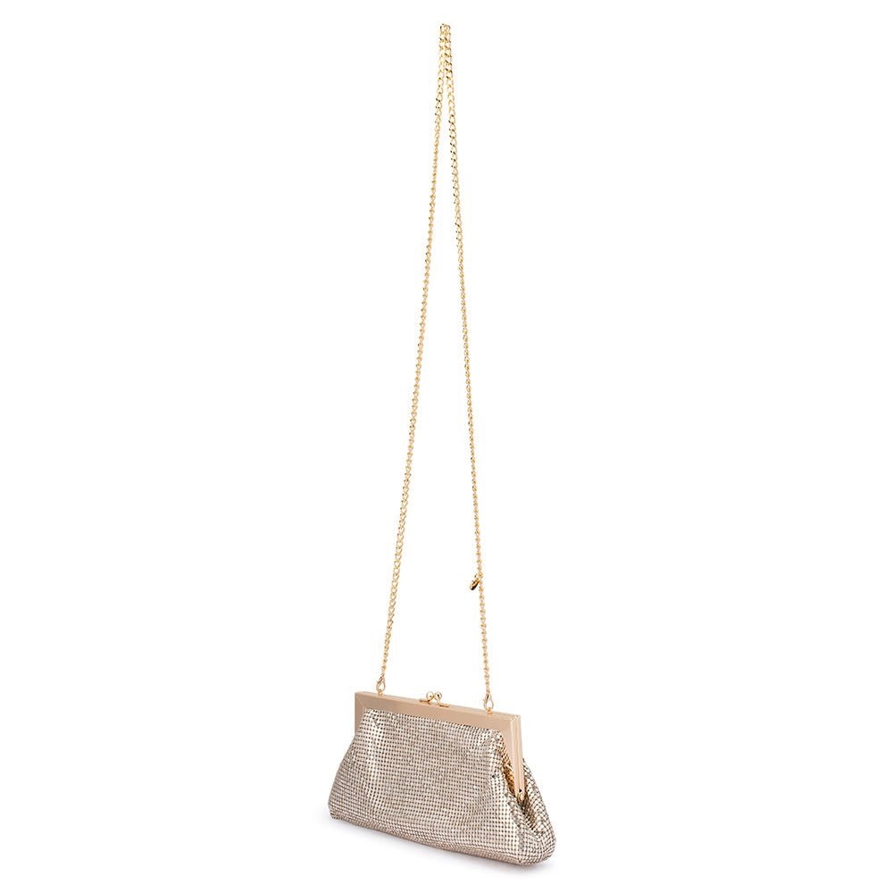 Olga Berg “Zara” Gold Metal Mesh Clutch Bag - EXCELLENT condition! - Picture 2 of 11